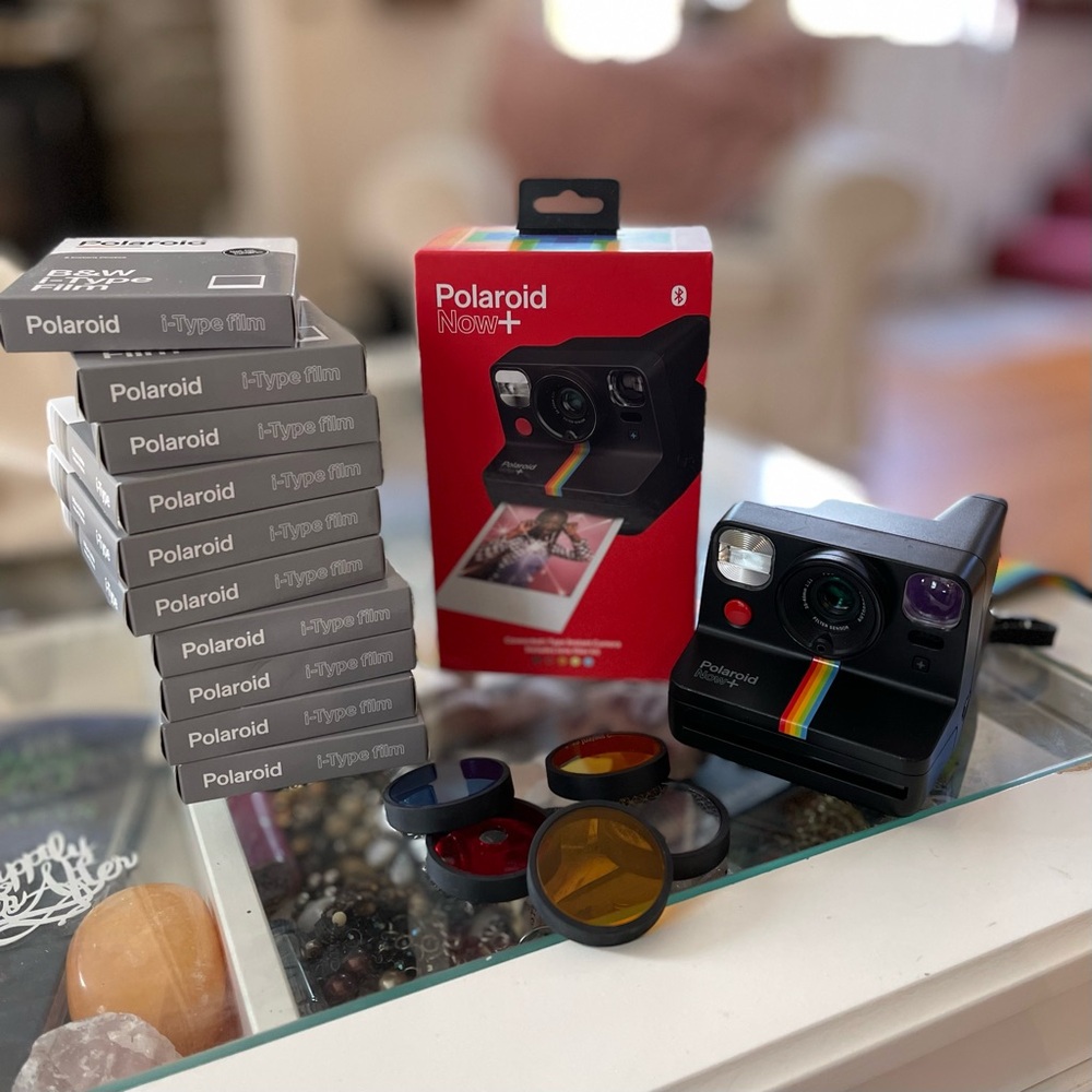 Polaroid Now+ Instant Camera - Black 11/pks B&W Film